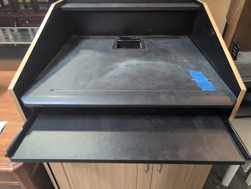 Desk and Large Cabinet Combo with Wheels and Pull out Keyboard and Mouse Holder