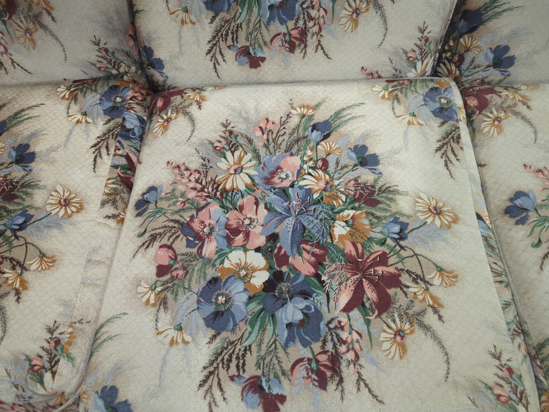 Red and Blue Floral 3-Seater Sofa