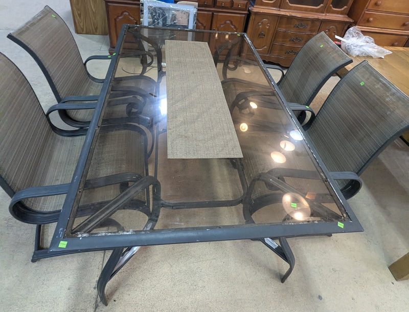 Glass Patio Table and 4 Chairs