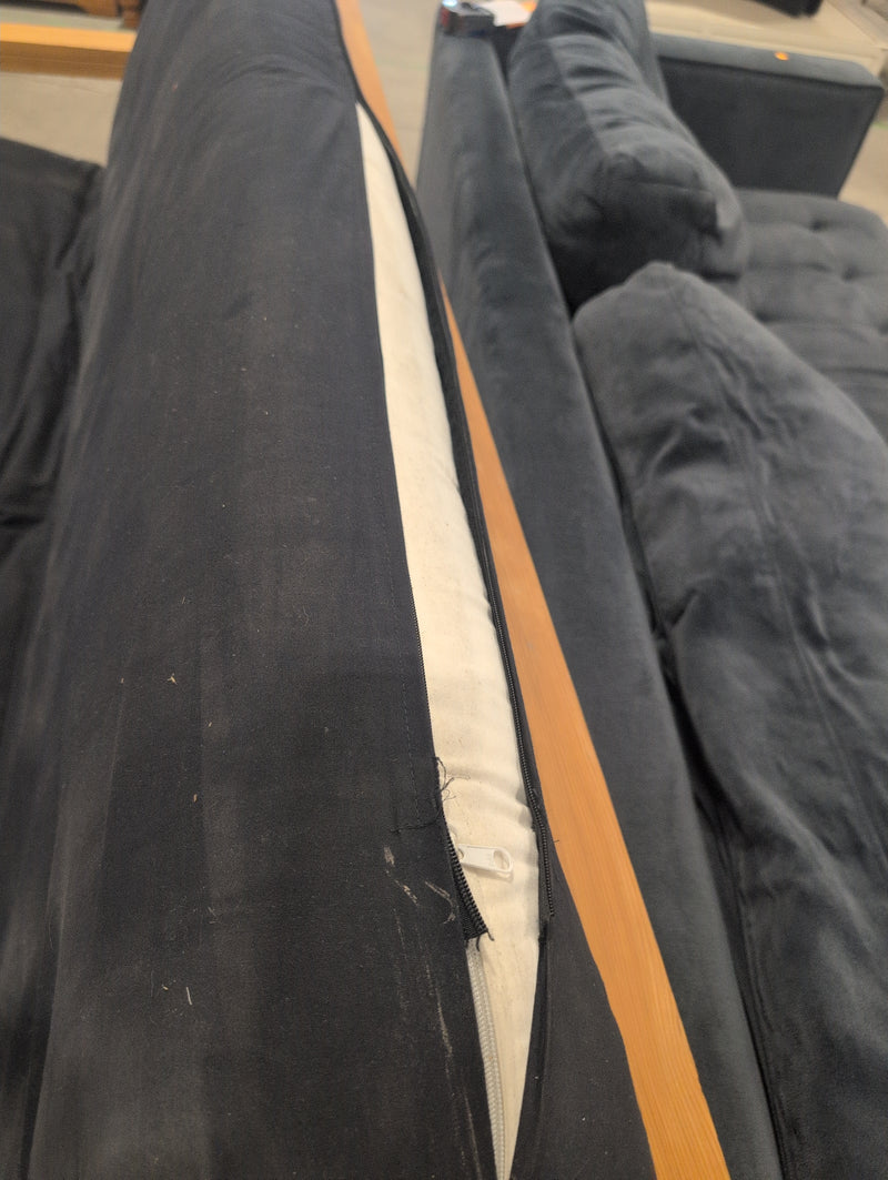 Wooden Futon with Black Covered Mattress (Full XL)