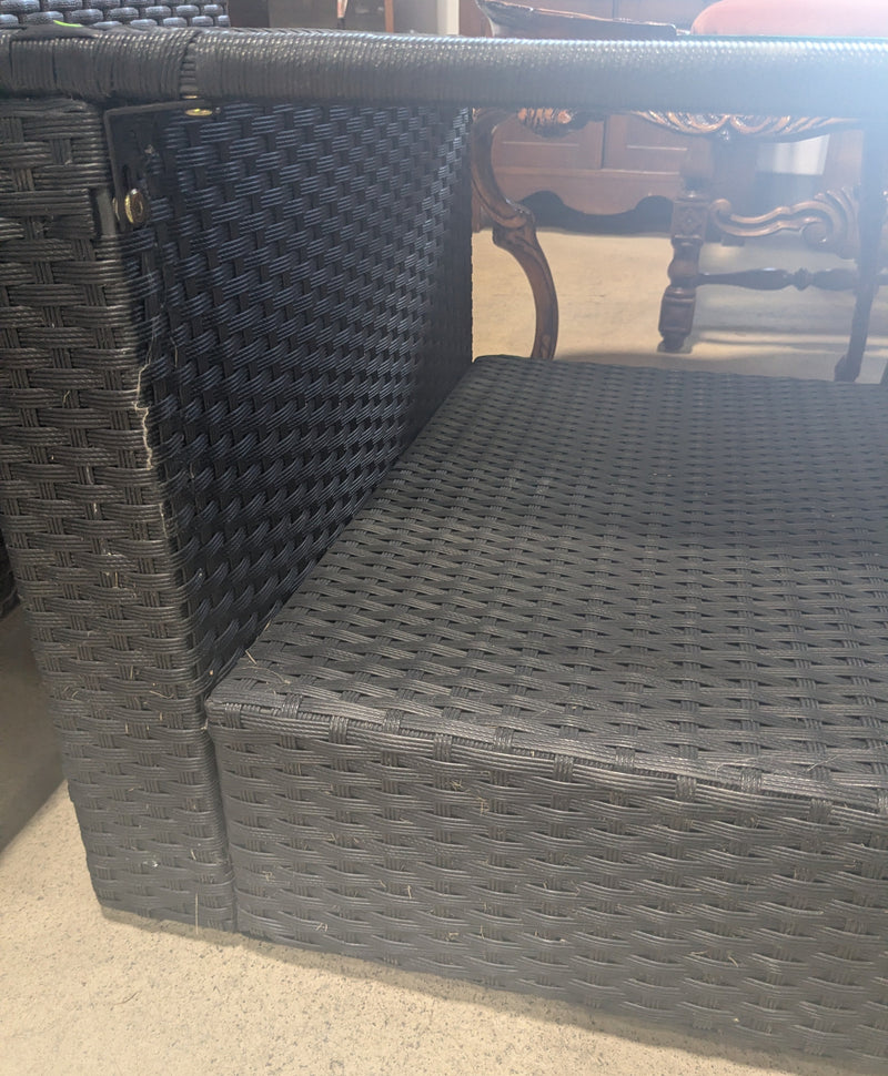 Black Rattan Outdoor Coffee Table