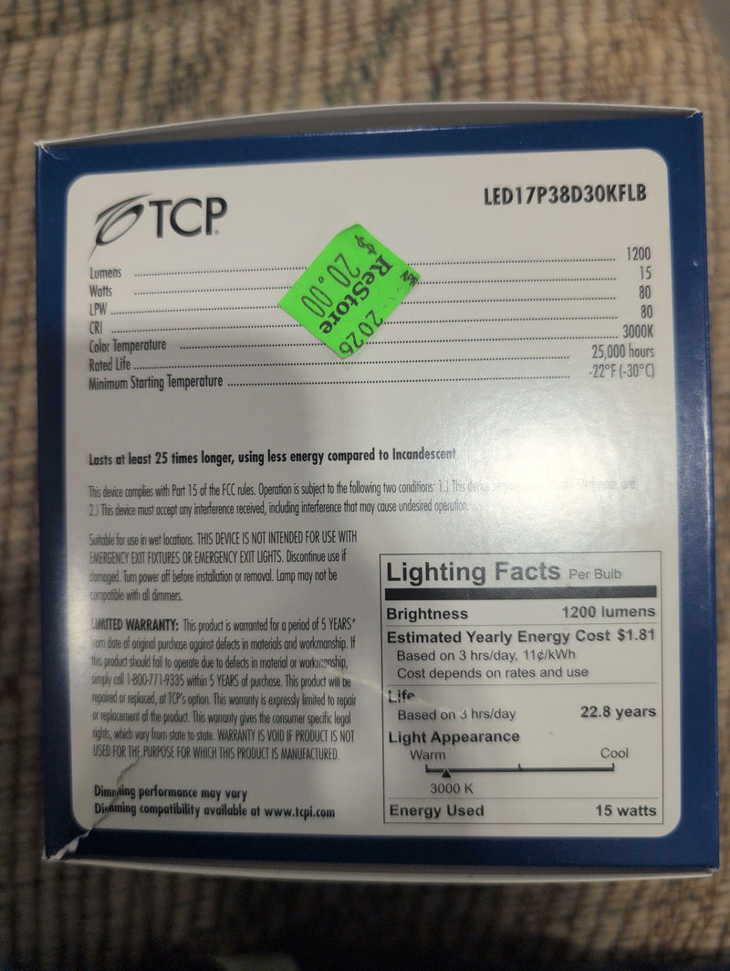 TCP Elite Series LED Halogen Replacement Dimmable Bulb