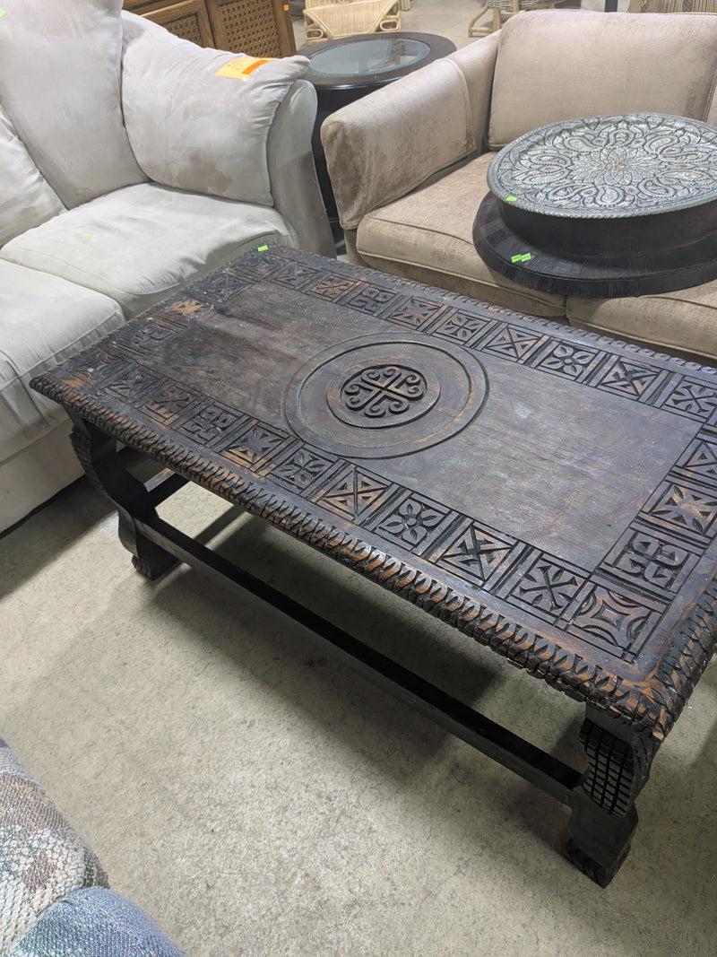 Antique Wooden Carved Coffee Table
