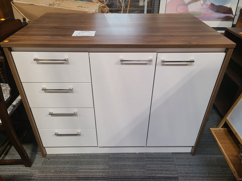 South Shore Two-Tone Kitchen Island with 4 Drawers & 2 Doors