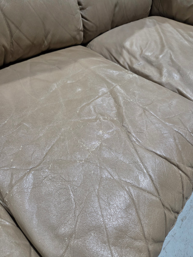 Light Brown Three-Seater Sofa