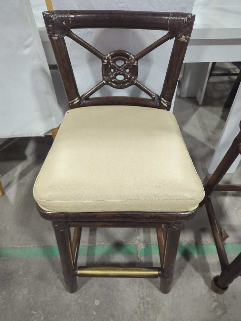 McGuire Bamboo + Raw Hide Bar Stool