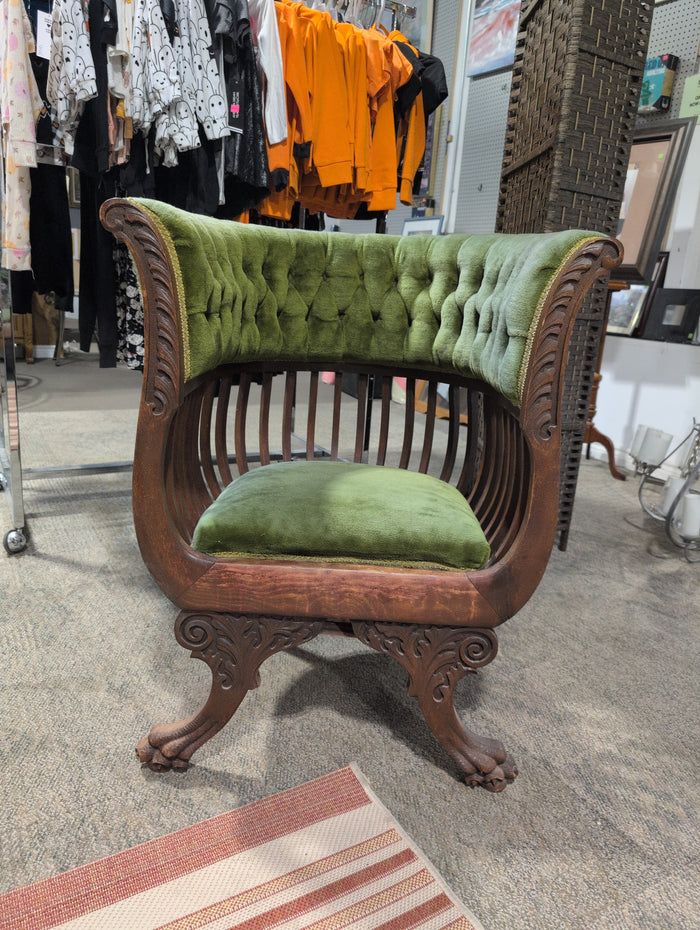 Antique Victorian Green Tub Chair