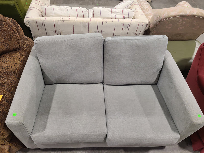 Modern Grey Textured Fabric Loveseat