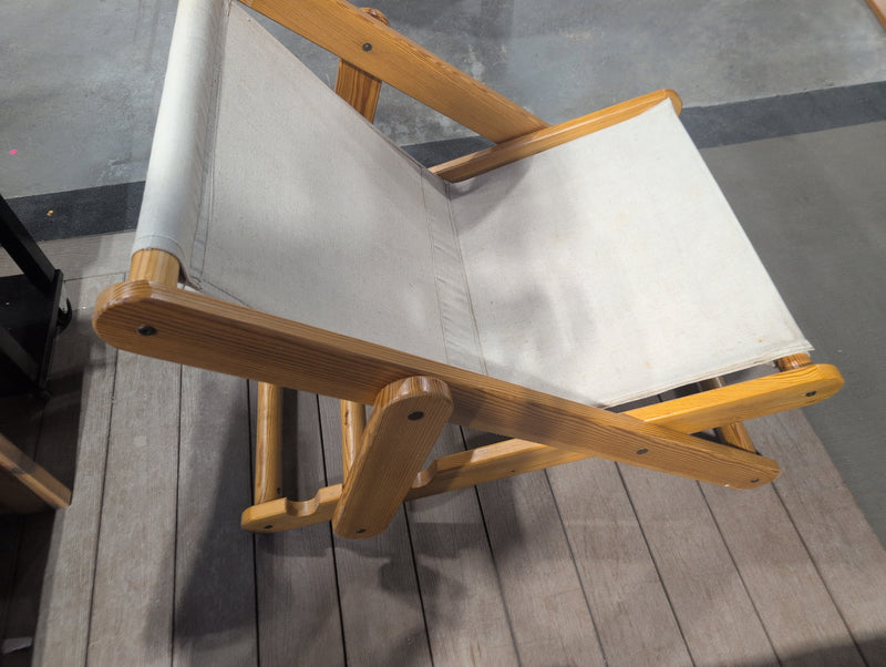 Wooden Sling Beach Chair with Adjustable Recline