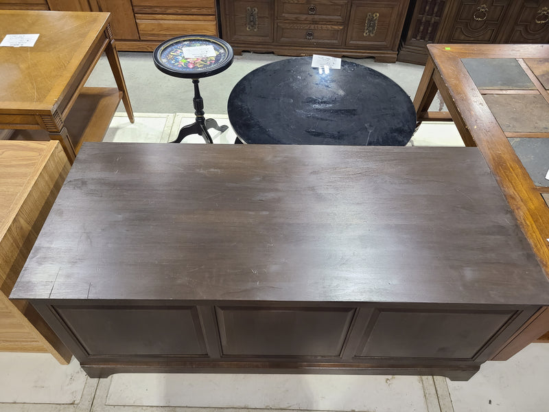 Solid Wood Dark Walnut Finish Storage Trunk / Cedar-Lined Hope Chest