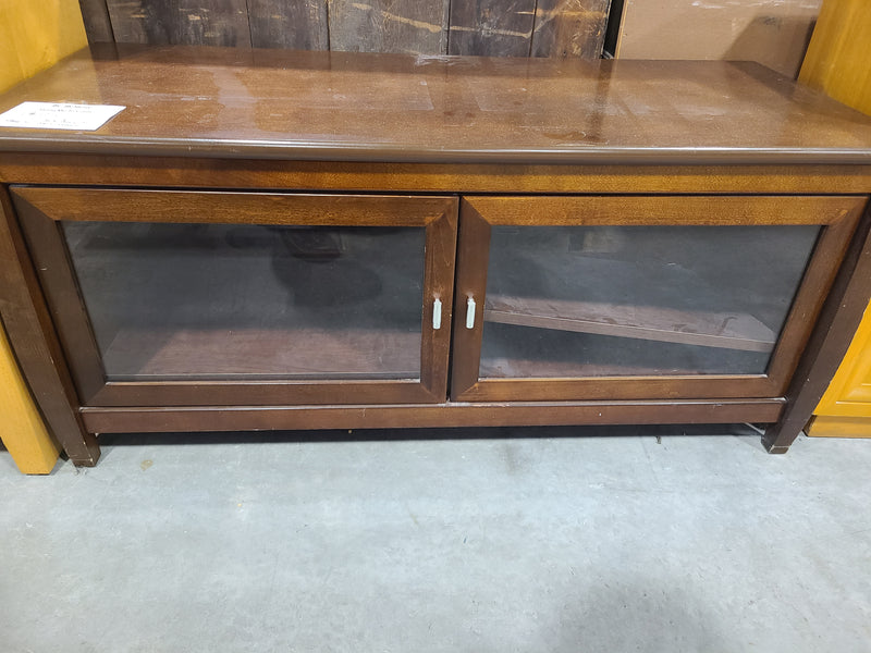 Dark Brown Media Console with Glass Doors