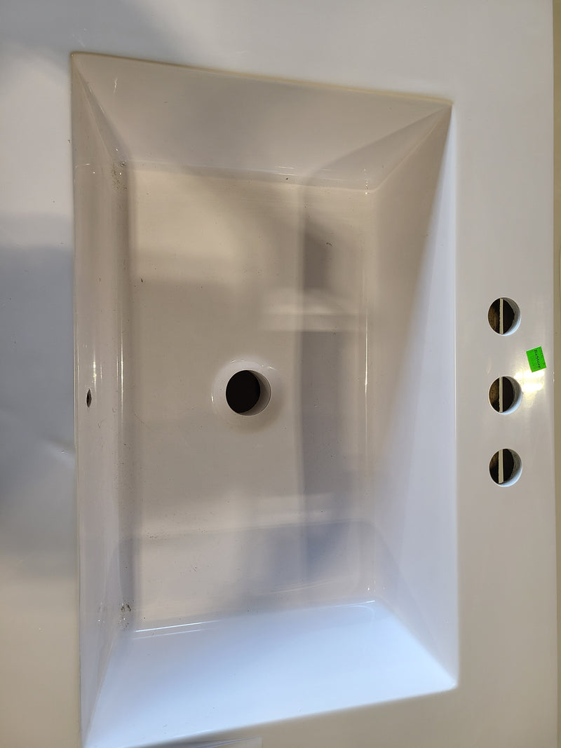 White Ceramic Drop-In Bathroom Sink