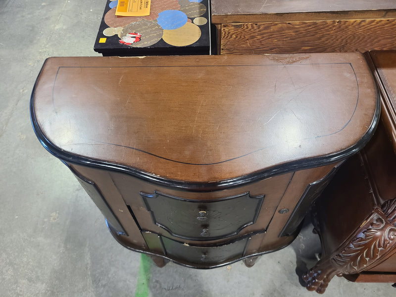 Vintage-Style Demilune Accent Cabinet