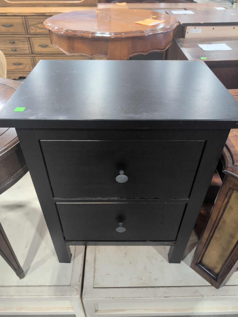 Black 2 Drawer Nightstand