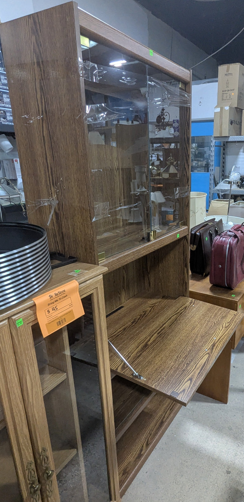 Wooden Cabinet with Fold Out Desk
