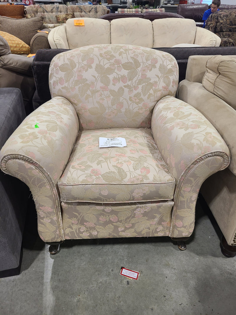 Vintage Strawberry Pattern Armchair