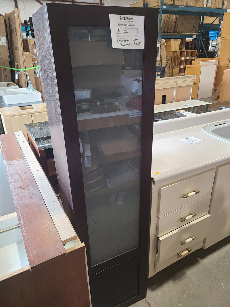 Bathroom Linen Cabinet in Black
