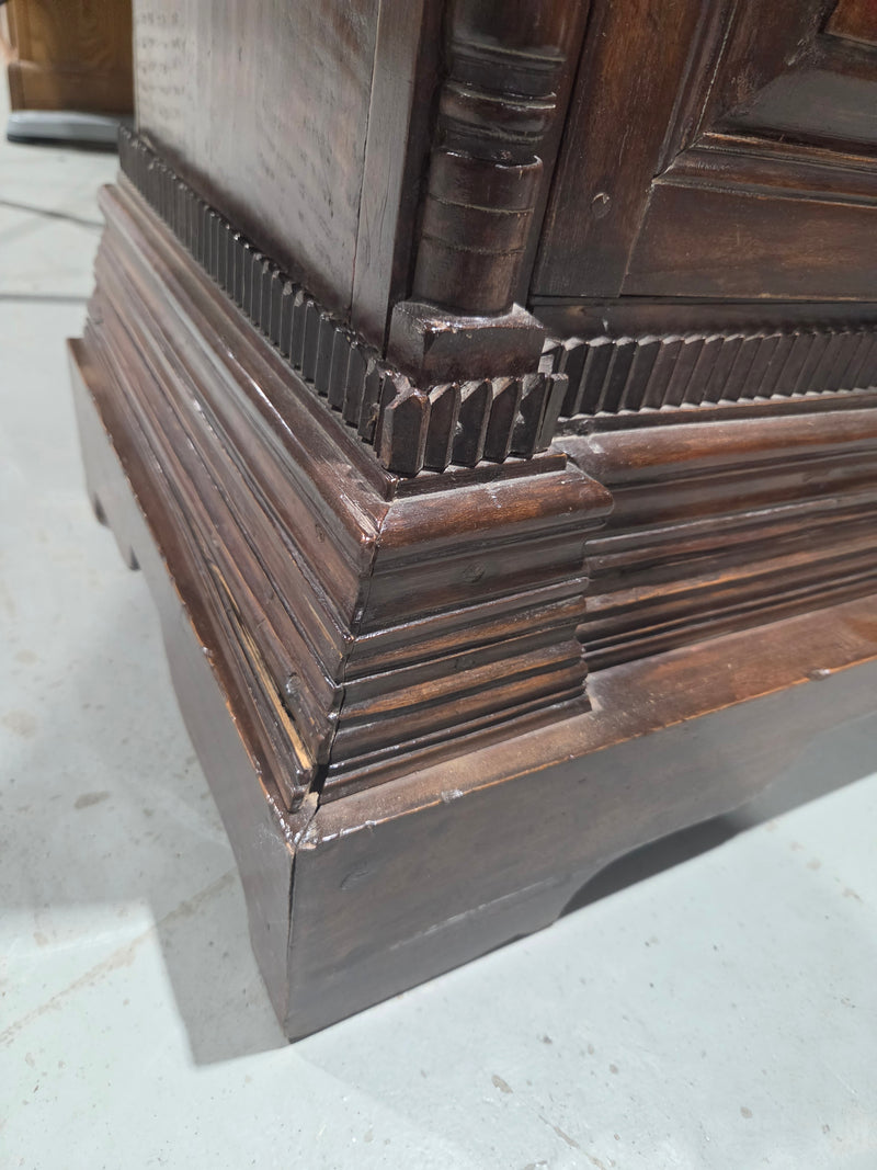 Vintage Hand-Carved Cambodian Teak Display Cabinet