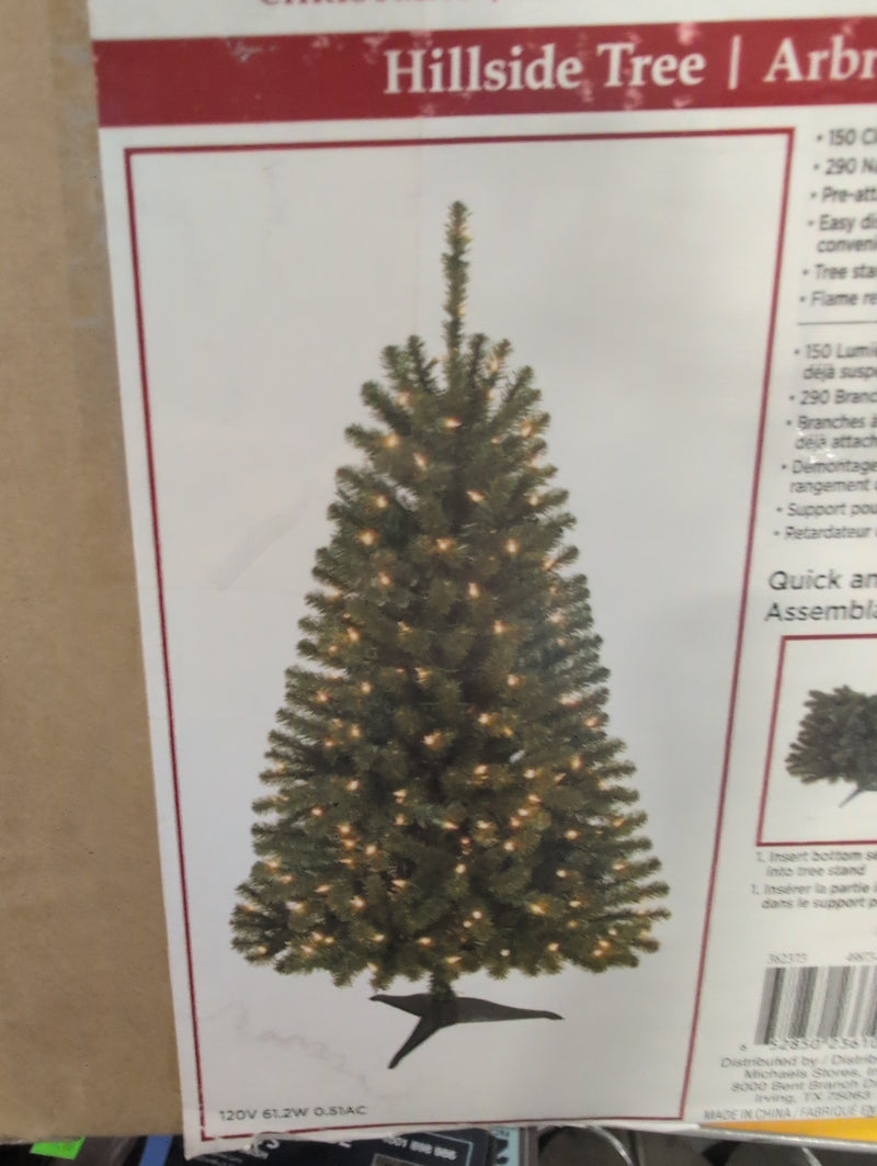 4 FT artificial Christmas Pine Tree with Stand and Lights