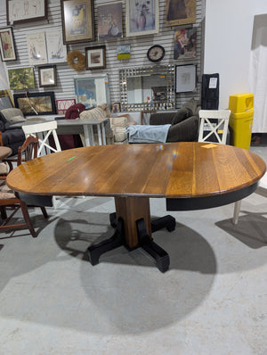 Antique Mission Style Round Pedestal Dining Table