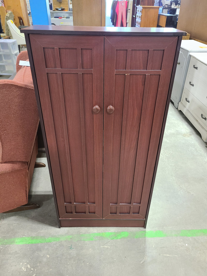 Mission Style Cherry Finish Storage Cabinet / Pantry