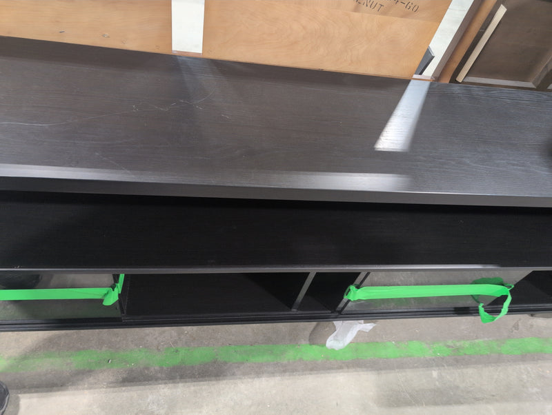 Modern Long Entertainment Unit with Sliding Covers