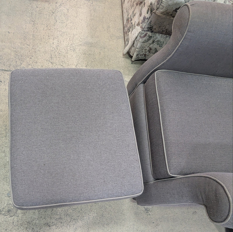 Grey Armchair with Ottoman