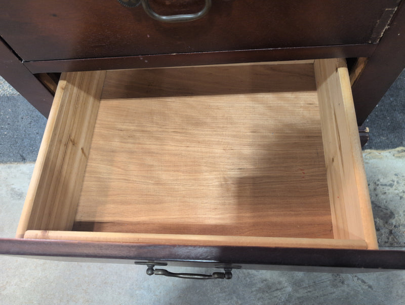 2 Drawer Reddish-Brown Nightstand