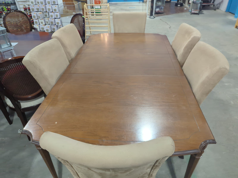 Extendable Dining Table with 6 Chairs Set