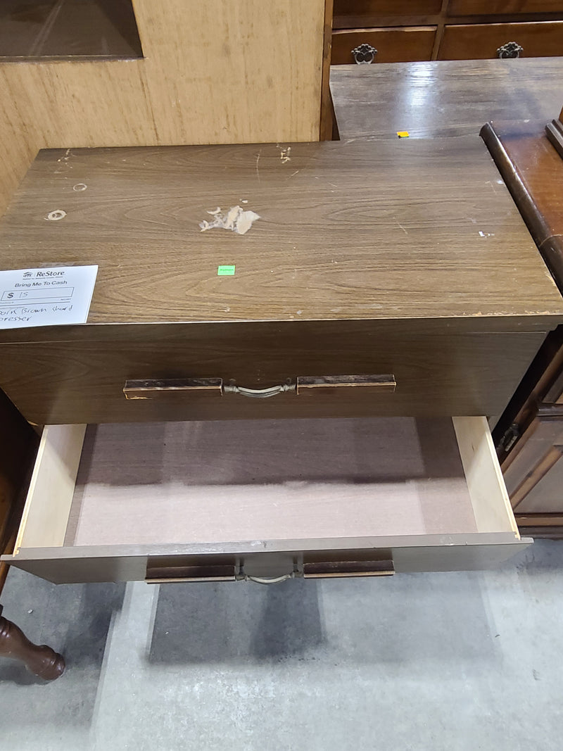 Vintage Mid-Century Style 4-Drawer Dresser in Dark Brown