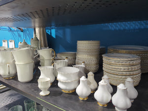 Royal Albert Val D'Or Fine Bone China (England) 105 Pieces Dinnerware Set White Original
