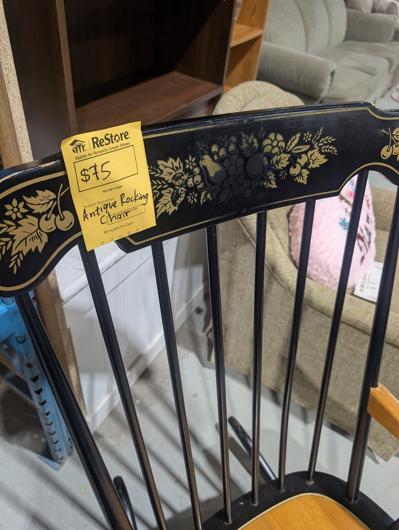 L. Hitchcock Black Harvest Arrow Back Rocking Chair