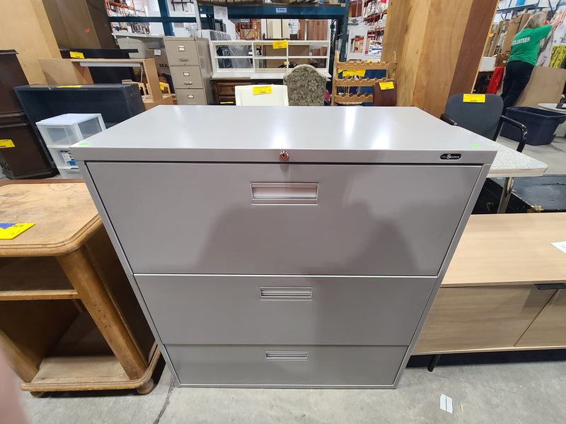 ProSource 3-Drawer Steel Lateral File Cabinet (Grey)