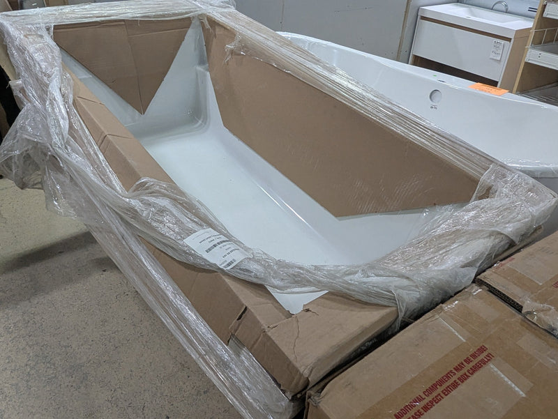 ZENYA White Acrylic Alcove Bathtub