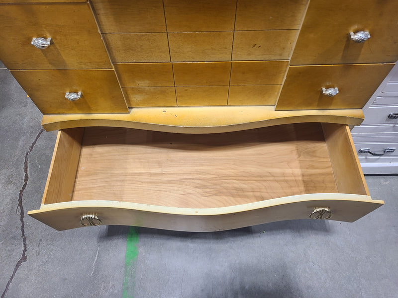 Vintage Mid-Century Modern Chestnut Tallboy Dresser