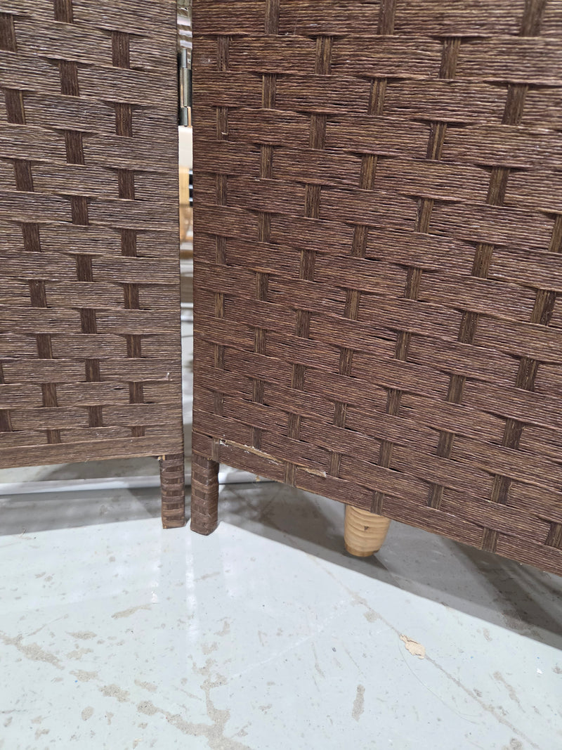 Woven Three-Panel Folding Room Divider
