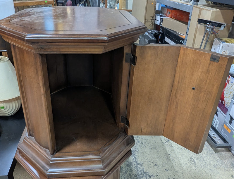 Vintage Octagonal Wood Side Table