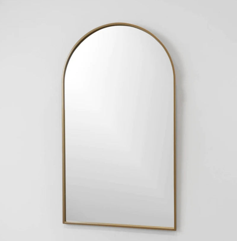 Vanilla Studio Arched Wall Mirror in Gold and Iron