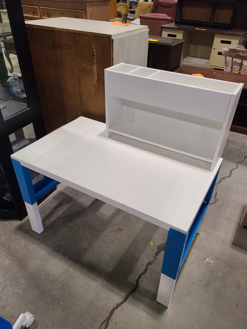 IKEA PÅHL Children’s Desk with Desktop Hutch & Matching Blue Desk Chair