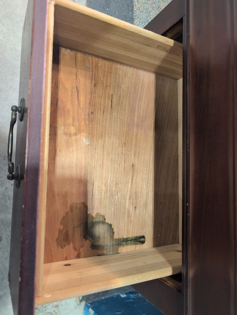 2 Drawer Reddish-Brown Nightstand