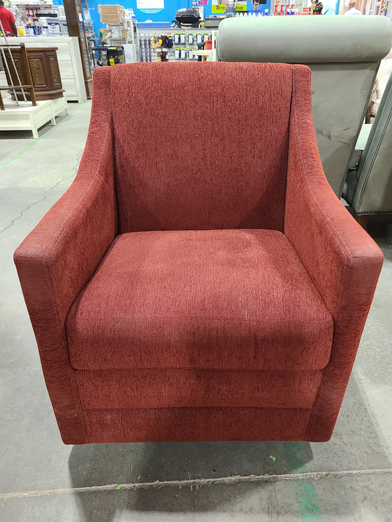 Modern Terracotta Red Fabric Armchair