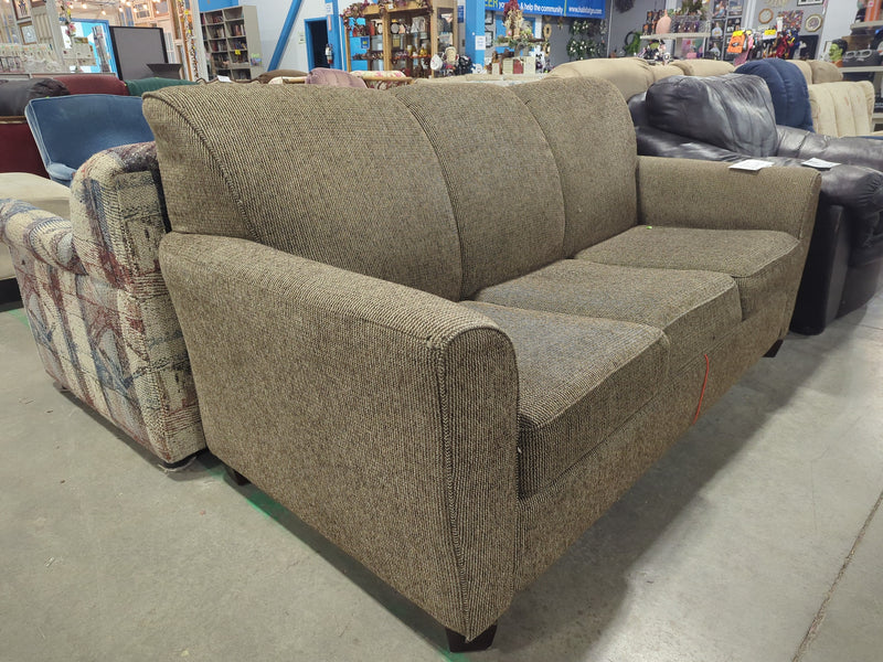 Brown Patterned 3-seater Sofabed