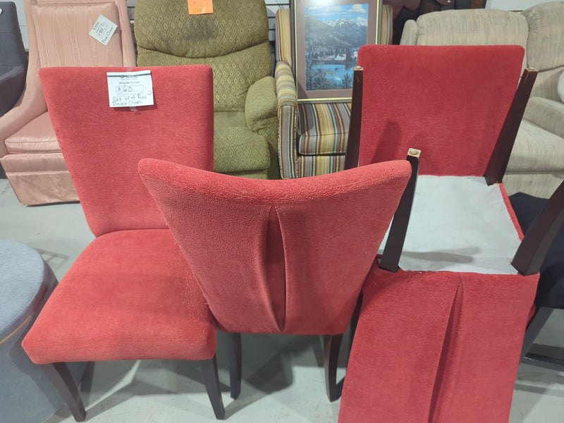 Set of 4 Red Dining Chairs