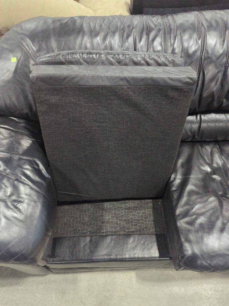 Faux Black Leather 3-Seater Sofa