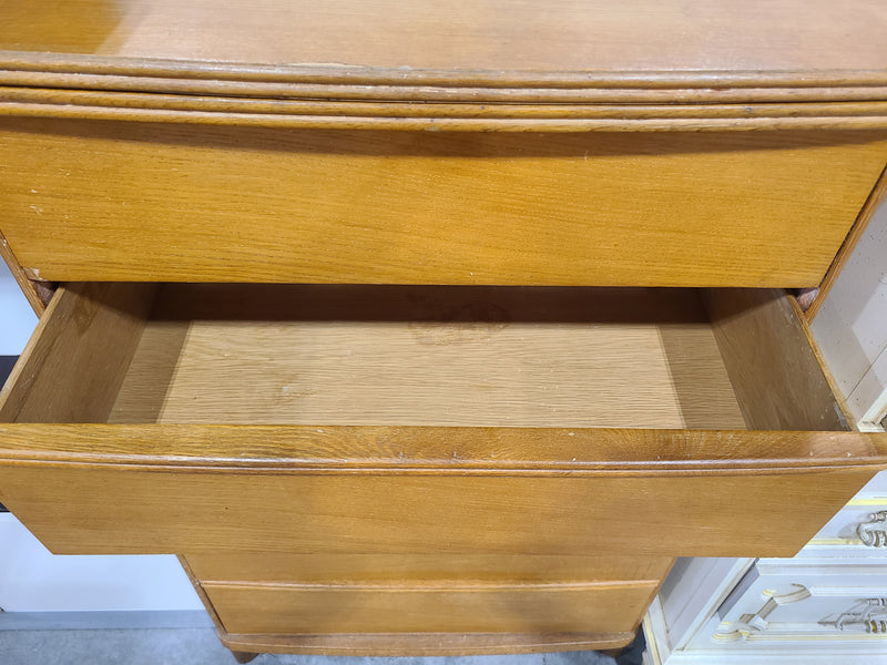 Mid-Century Modern 5-Drawer Wooden Tallboy Dresser / Chest of Drawers