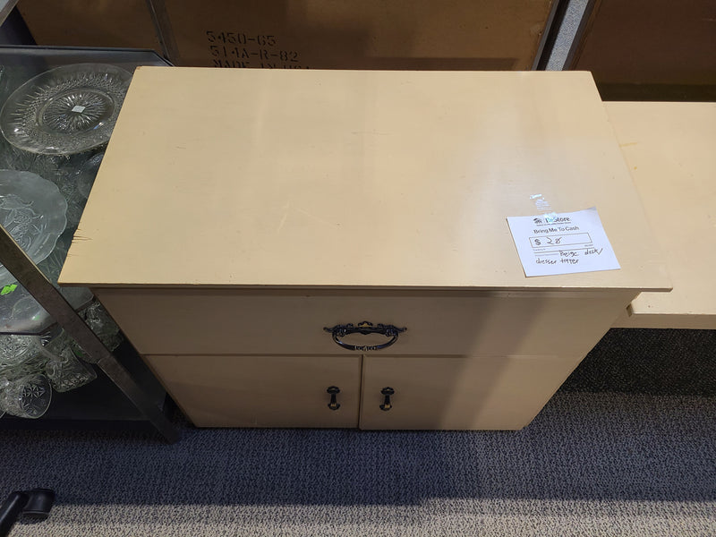 Vintage-Style Beige Desk & Vanity Unit