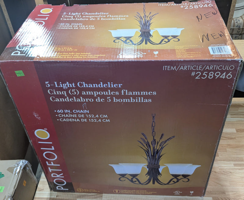 Portfolio Bronze 5-Light Chandelier