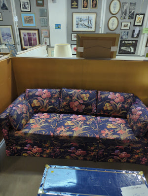 Blue floral couch