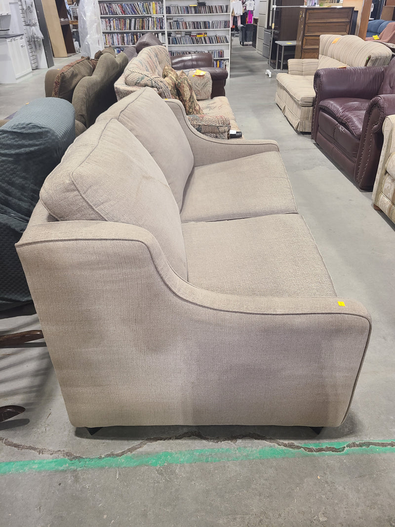 Modern Beige Curved Loveseat / Sofa