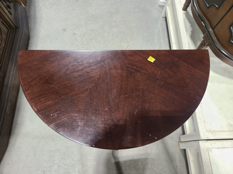 Traditional Dark Mahogany Half-Moon Demilune Console Table